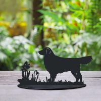 Golden Retriever Garden Silhouette Ornament in Situ