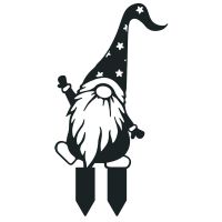 Gonk Gnome With Star Hat Silhouette in a Black Finish