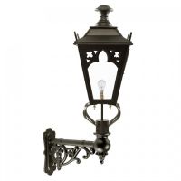 Black Gothic Wall Lantern on an Ornate Capella Bracket Black Gothic Wall Lantern on an Ornate Capella Bracket