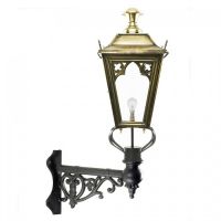 Brass Gothic Lantern on an Ornate Corner Bracket