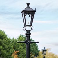 Black Gothic Lamp Post & Lantern Set 3.7m Black Gothic Lamp Post & Lantern Set 3.7m
