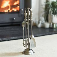 "Grecian" Pewter Fireside Companion Set 40cm
