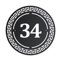 Greek Iron House Number Sign