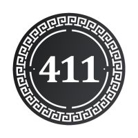 Iron House Number Sign- Greek Design