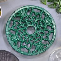 Green Heavy Duty Cast Iron Round Trivet