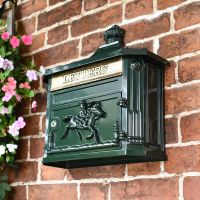 Green "Odell" Wall Mounted Post Box Created Out of Cast Aluminium