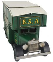 Green Vintage Van Replica Storage Box Front Green Vintage Van Replica Storage Box Front