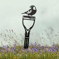 Sheet Steel Silhouette in Black Finish with Greenfinch Bird Motif