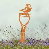Sheet Steel Silhouette in Rustic Finish with Greenfinch Bird Design