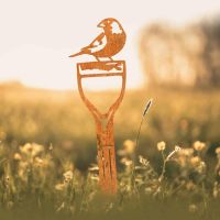 Greenfinch Bird Sheet Steel Silhouette in Rustic Finish