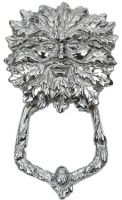 Bright Chrome Green Man Door Knocker