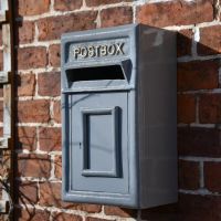 Traditional Grey & Gold Wall Mounted Post Box