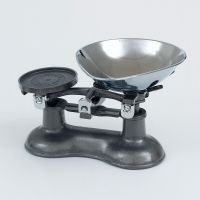 Grey Cast Iron Kitchen Scales With Chrome Bowl