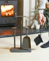 Scale Shot Of Grey Contemporary "Podium" Two Piece Companion Set