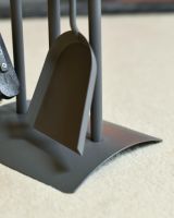 Close Up Of Grey Contemporary "Podium" Two Piece Companion Set Shovel