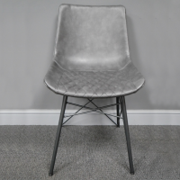 Leather Dining Chair in Grey 