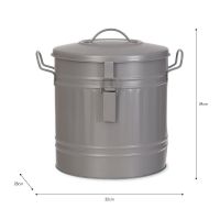 Grey Steel Storage Compost Bin Dimensions