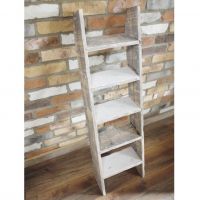 Empty Grey Wooden Decorative Ladder in Situ