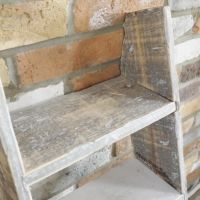 Close-Up of Grey Wooden Decorative Ladder