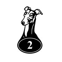 Greyhound Dog Iron House number Sign 