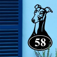 Greyhound Dog Iron House number Sign 