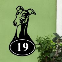 Greyhound Dog Iron House number Sign 