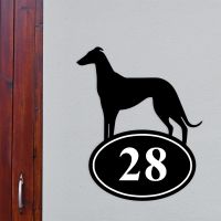 Greyhound Iron House Number Sign 