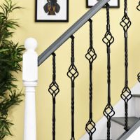 "Grosvenor" Double Basket Rope Twist Stair Spindle with Brackets