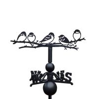 Group of sparrows weathervane with a white background
