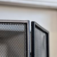 Close up of black finish and framework Close up of black finish and framework