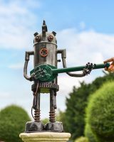 Scale image of Guitarist Recycled Metal Robot Sculpture