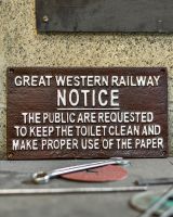 Cast Iron "GWR Toilet Notice" Sign