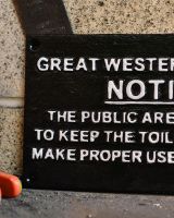 Close up of Great Western Railway Notice Vintage Style Cast Iron Sign finish