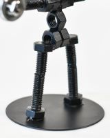 Close up of body detail on scrap metal art sculpture