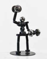 Recycled Metal Free Weight Sculpture