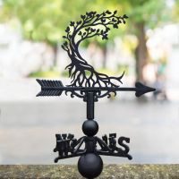 Cast Iron & Steel Half Moon "Tree of Life" Weathervane