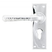 Hammered Bright Chrome Lever Euro Door Handle