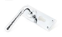 Hammered Bright Chrome Lever Euro Door Handle Side View