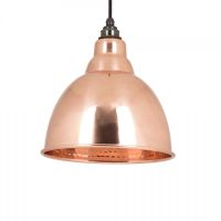 Hammered Copper Bowl-Style Pendant Hanging Light