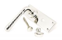 Hammered Polished Nickel Lever Bathroom Door Handle & Thumbturn Hammered Polished Nickel Lever Bathroom Door Handle & Thumbturn