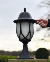 "Celene" Black Frosted Glass Pillar Light "Celene" Black Frosted Glass Pillar Light