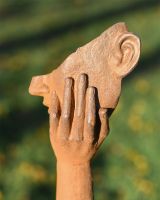 Rustic Cast Iron "In Thought" Garden Sculpture