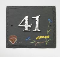 Hand Painted "Harvest Mouse" Slate Number Sign Hand Painted "Harvest Mouse" Slate Number Sign