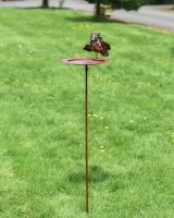 Recycled Steel Striking Owl Bird Feeder Garden Spike 