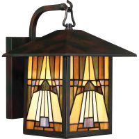 Handcrafted "Stained Glass" Top Fix Wall Light - 31cm