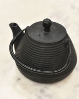 Cast Iron Black Teapot Handle Down