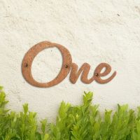 Rustic Handwritten House Number Sign