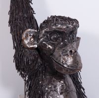 "Tarungo" Hanging Chimp Garden Sculpture