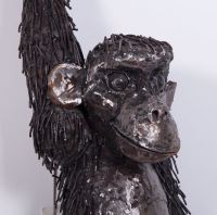 "Tarungo" Hanging Chimp Garden Sculpture