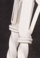 Close-up of the Cream Finish on the “Eugenia House” Ornate Hanging Basket & Bracket